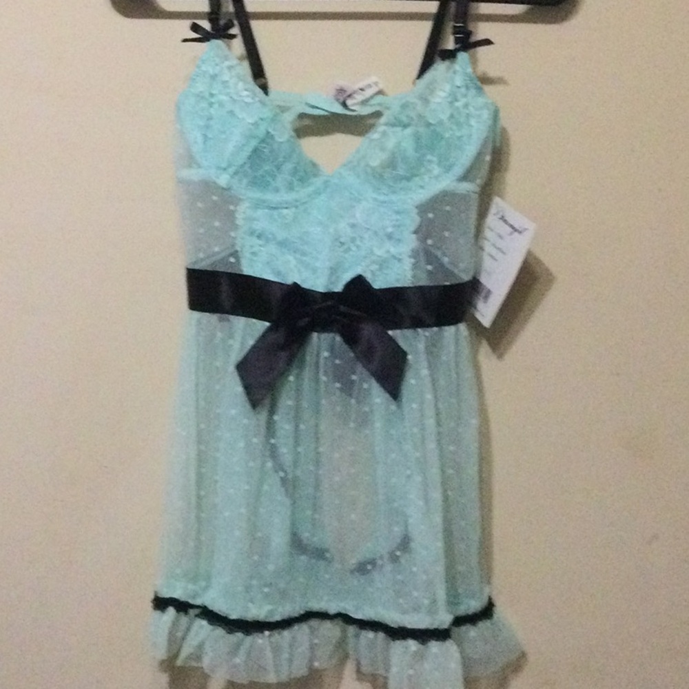 Chic Lace Chemise in Light Blue